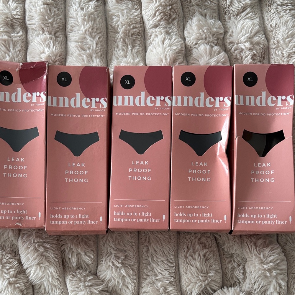 Leak Proof Thong - 5 pairs of panties Black